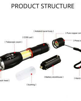 LED 8000 Lumens Handheld Tactical Flashlight Magnetic 5 Modes